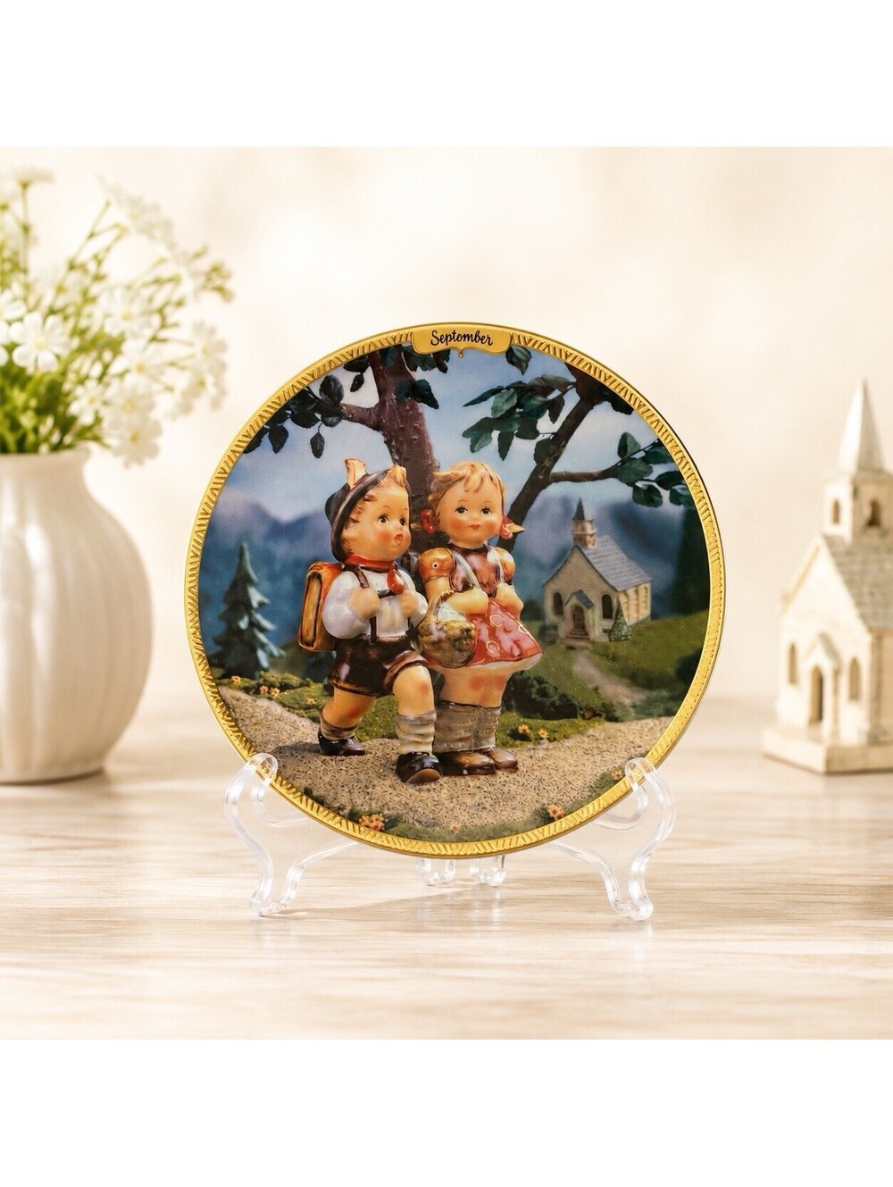 NIB Bradford Exchange 1990s Collector Plate Seasons Of Joy September, 6”